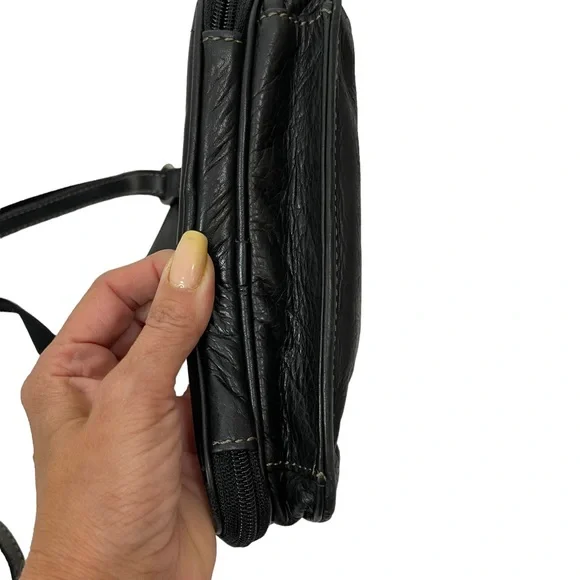 Fossil Womens ZB2840 Black Leather Flap Front Wallet Crossbody Bag - Picture 4 of 13